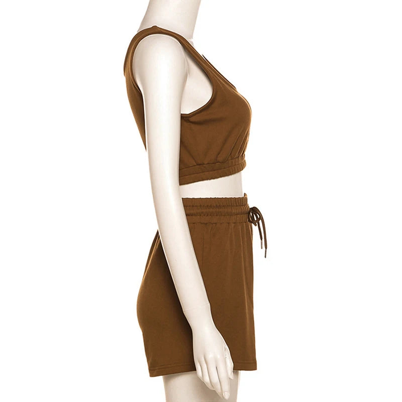 Crop Top and Biker Shorts Set