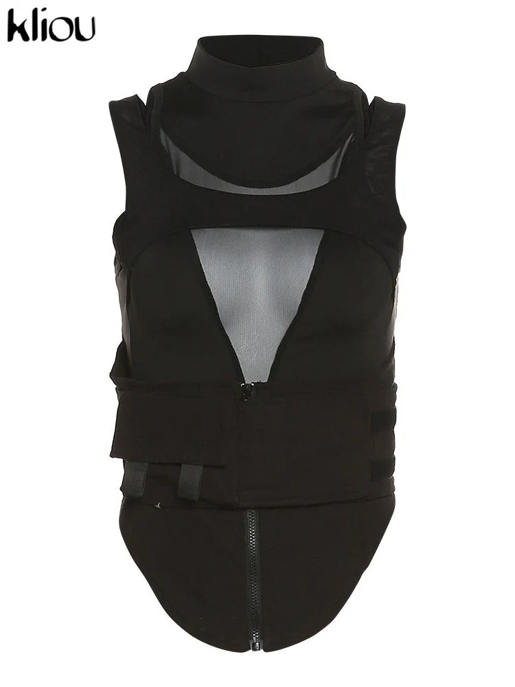 Y2K Mesh Biker Shorts Top