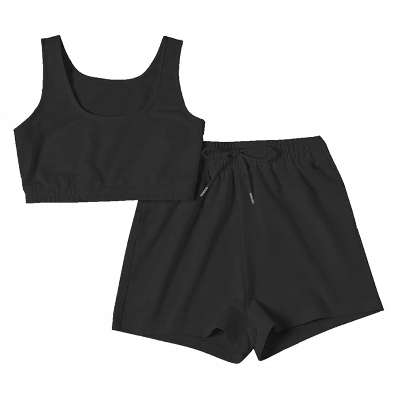 Crop Top and Biker Shorts Set