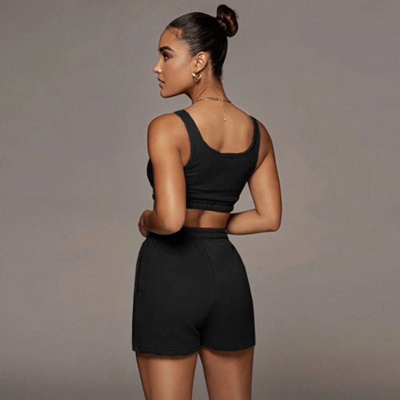 Crop Top and Biker Shorts Set