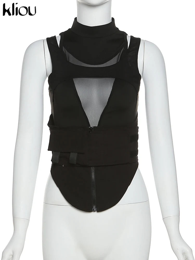 Y2K Mesh Biker Shorts Top