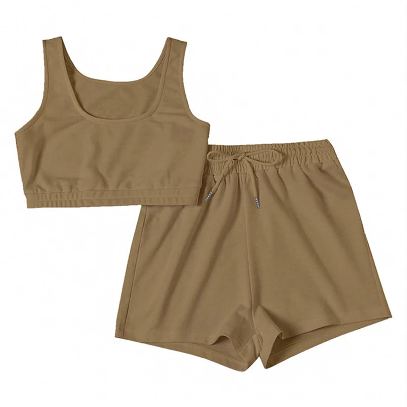 Crop Top and Biker Shorts Set