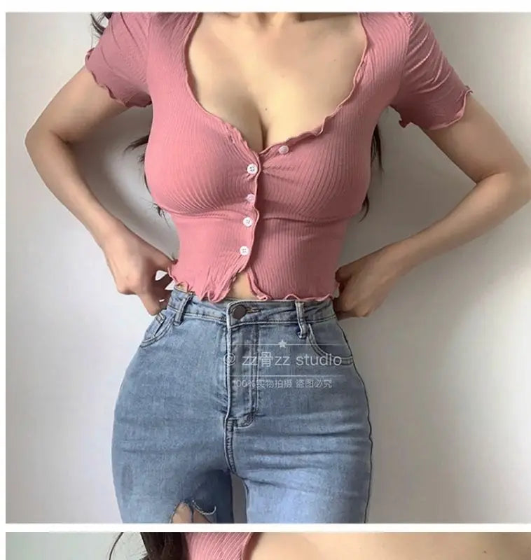 Women's Black Crop Top Tee