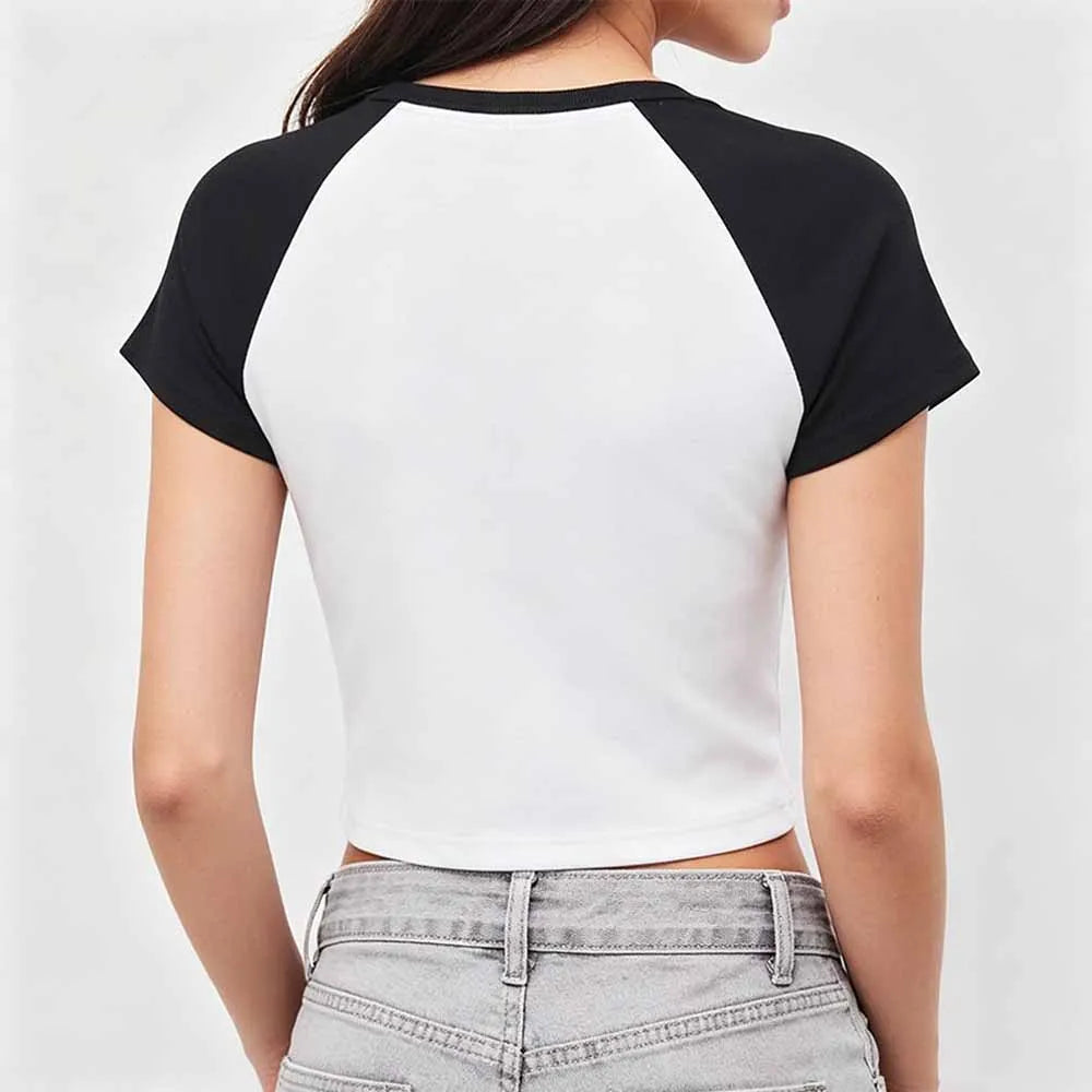 Retro Graphic Print Crop Top