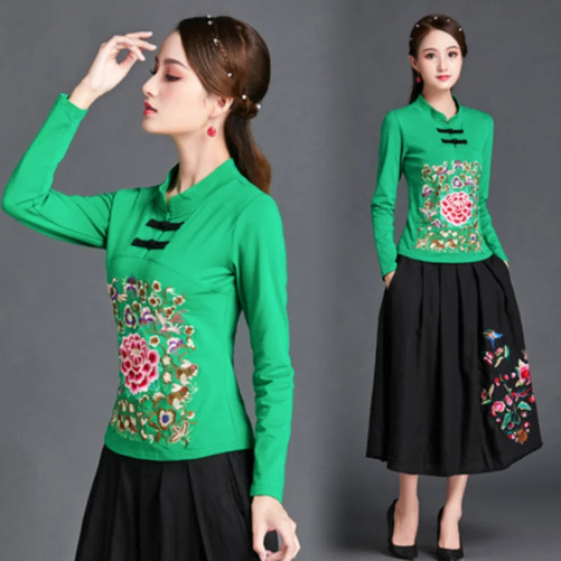 Women's Embroidered Ethnic T-Shirt