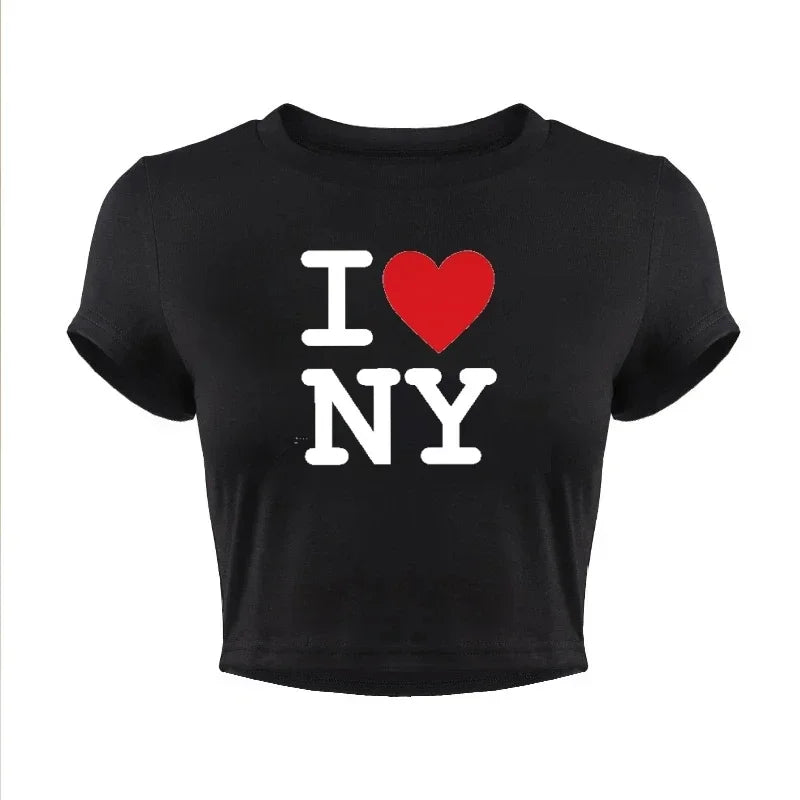 I Love NY Y2K Crop Top