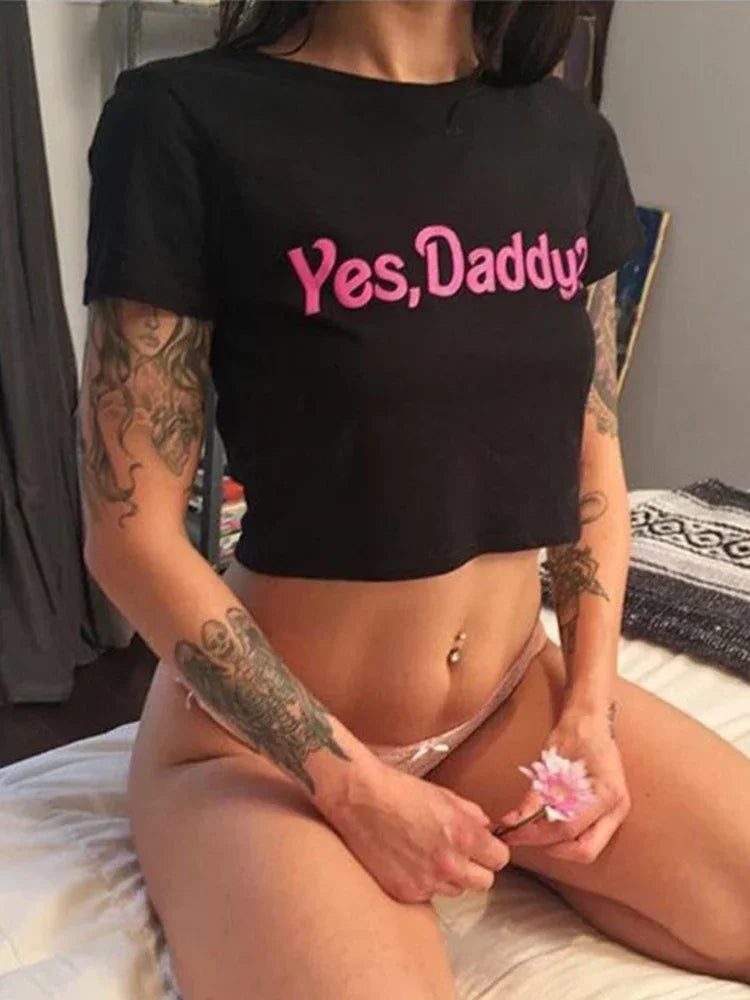 Daddy Graphic Crop Top