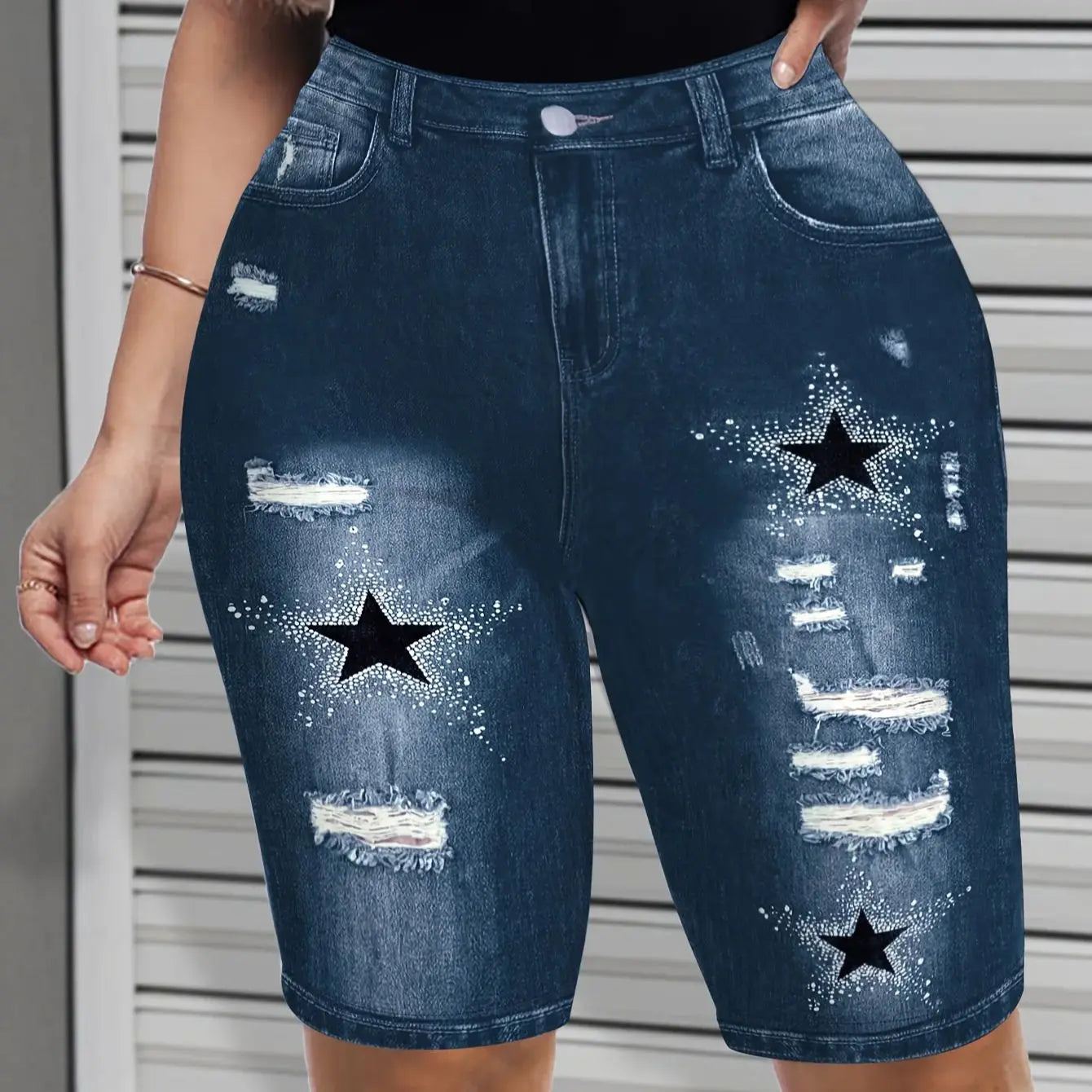 Y2K Star Print Biker Shorts