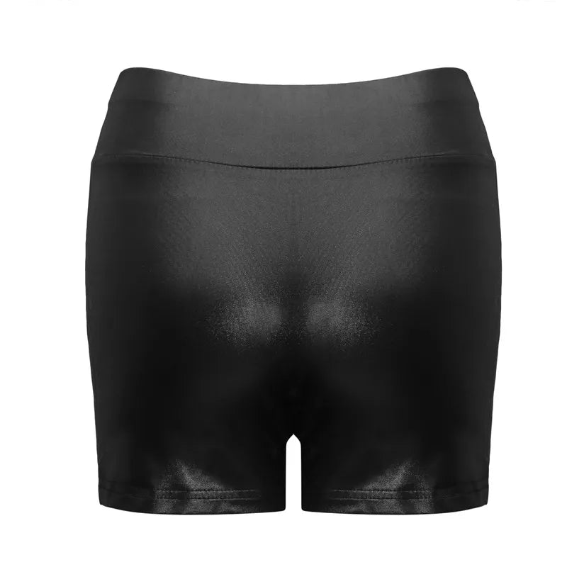 High Waist PU Leather Shorts