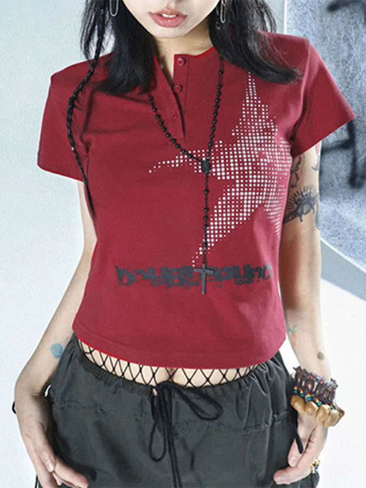 Women's Star Pattern Crop Top