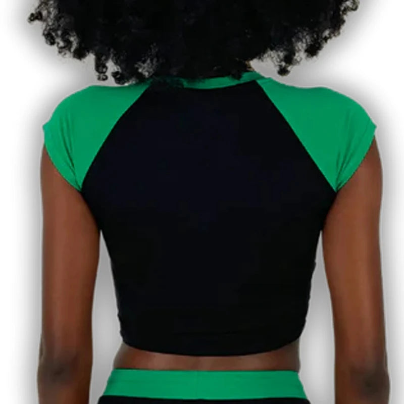 Graphic Embroidery Crop Top