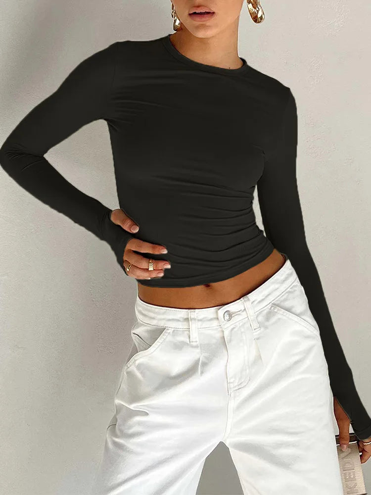 Women's Long Sleeve Crop Top