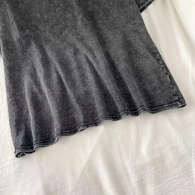 Black Wash Distressed Oversized T-Shirt