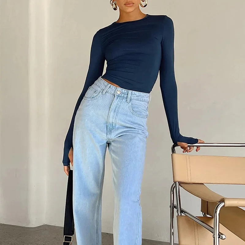 Women's Long Sleeve Crop Top