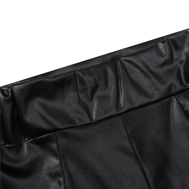 High Waist PU Leather Shorts