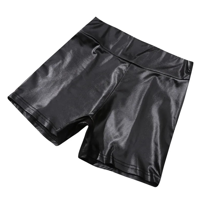PU Leather High-Waist Shorts