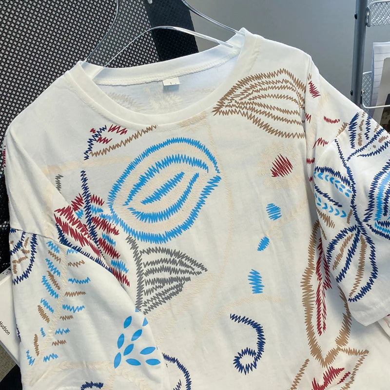 Women's Loose Cotton Graphic T-Shirt
