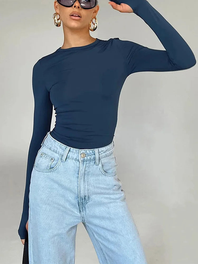 Women's Long Sleeve Crop Top