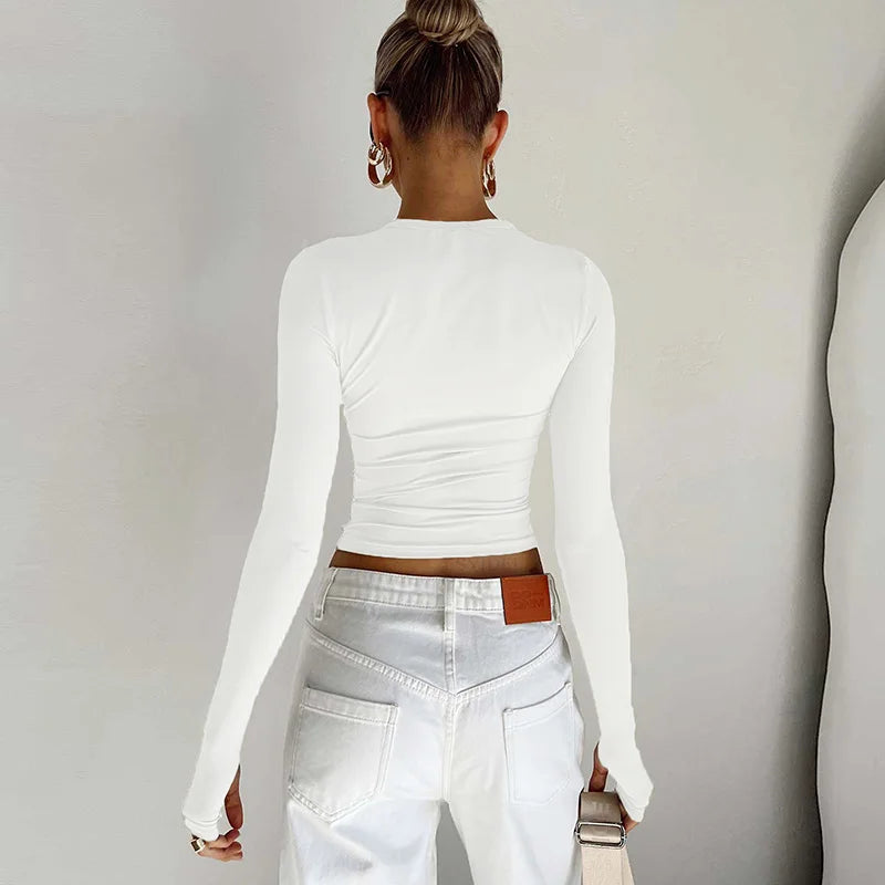 Women's Long Sleeve Crop Top