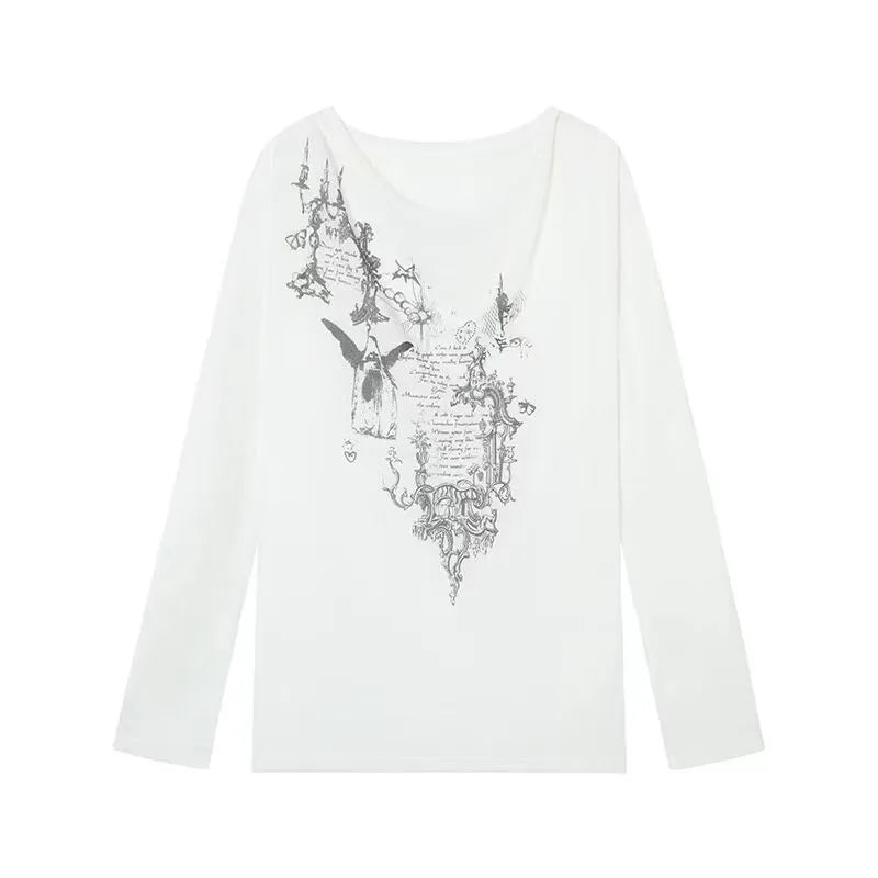 Korean Graphic Long Sleeve Tee