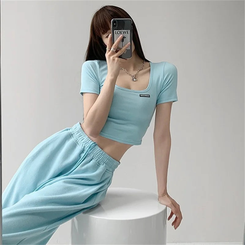 Women's Casual Crop Top T-Shirt
