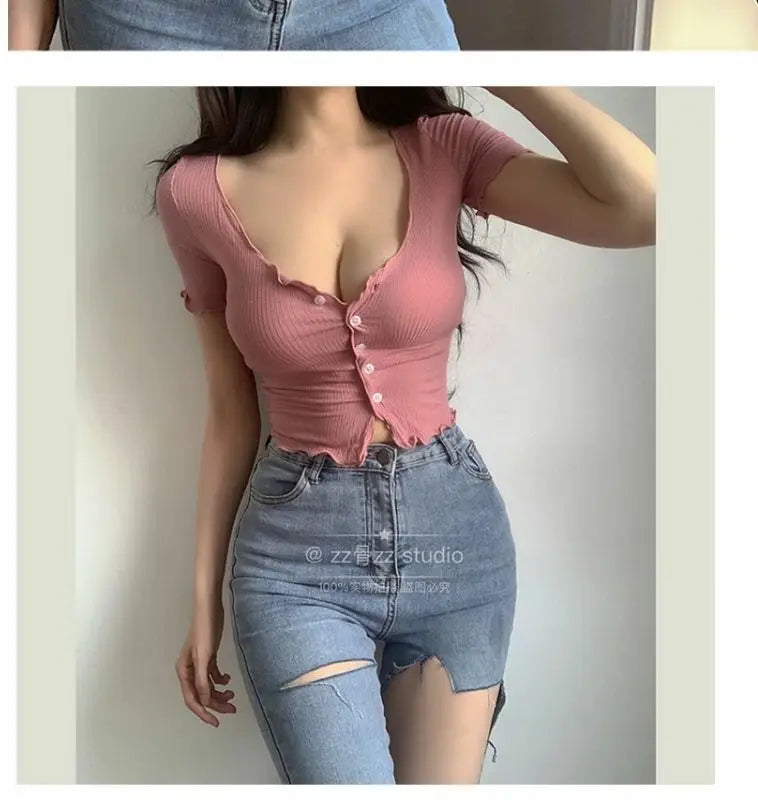 Women's Black Crop Top Tee