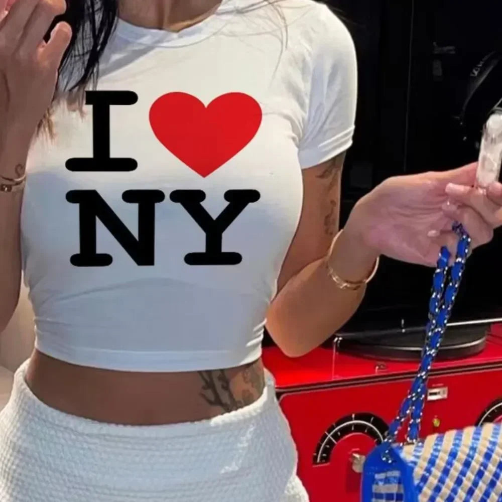 I Love NY Y2K Crop Top