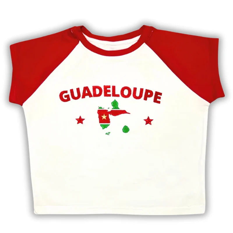 Graphic Embroidery Crop Top