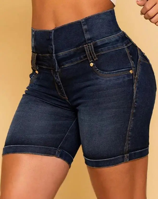 Women's High-Waist Denim Shorts