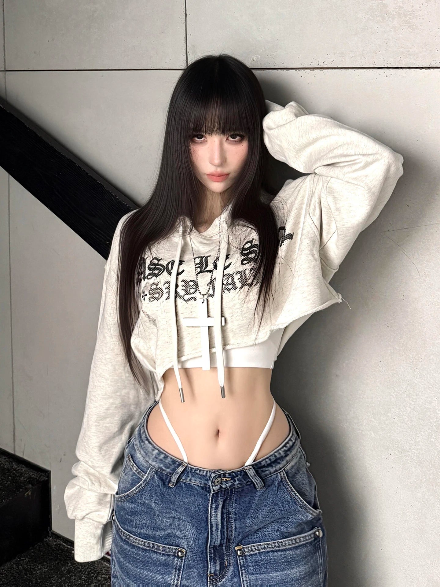 Women's Y2K Graphic Hooded T-Shirt