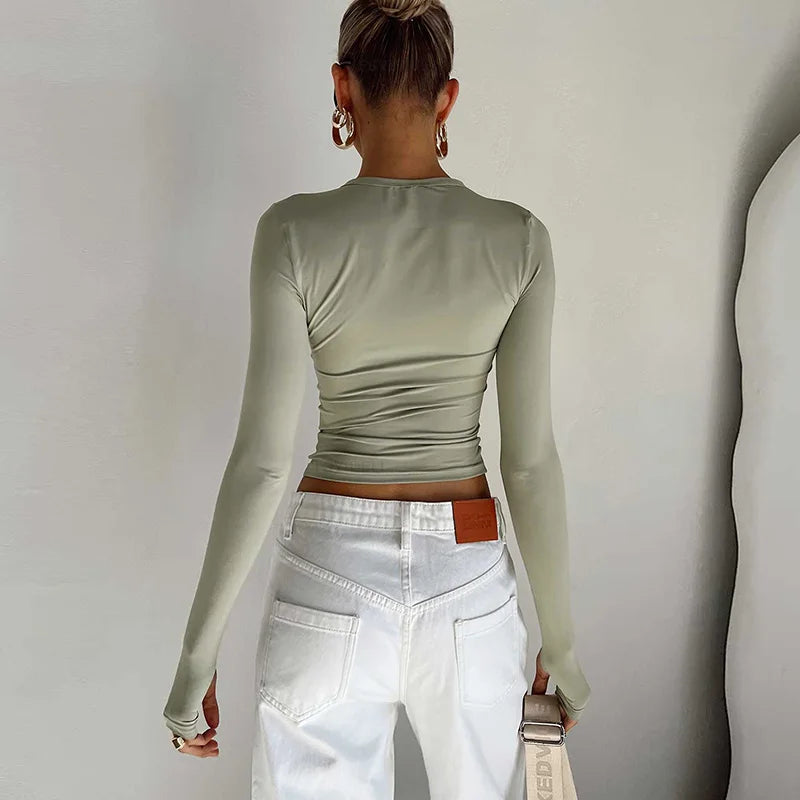 Women's Long Sleeve Crop Top