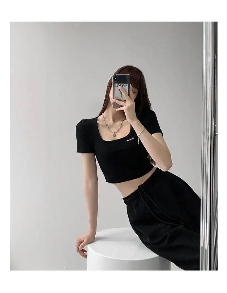 Women's Casual Crop Top T-Shirt