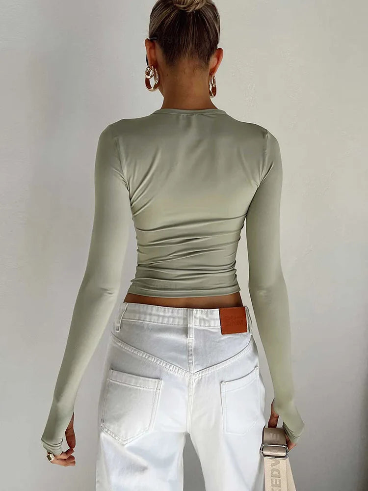 Women's Long Sleeve Crop Top