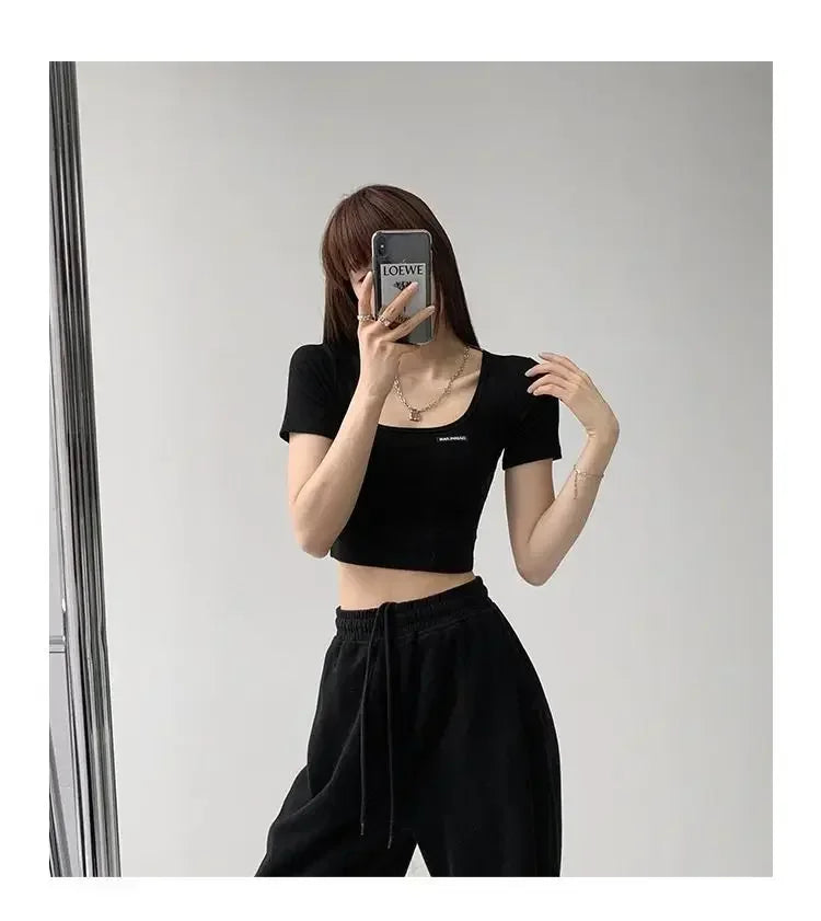 Women's Casual Crop Top T-Shirt