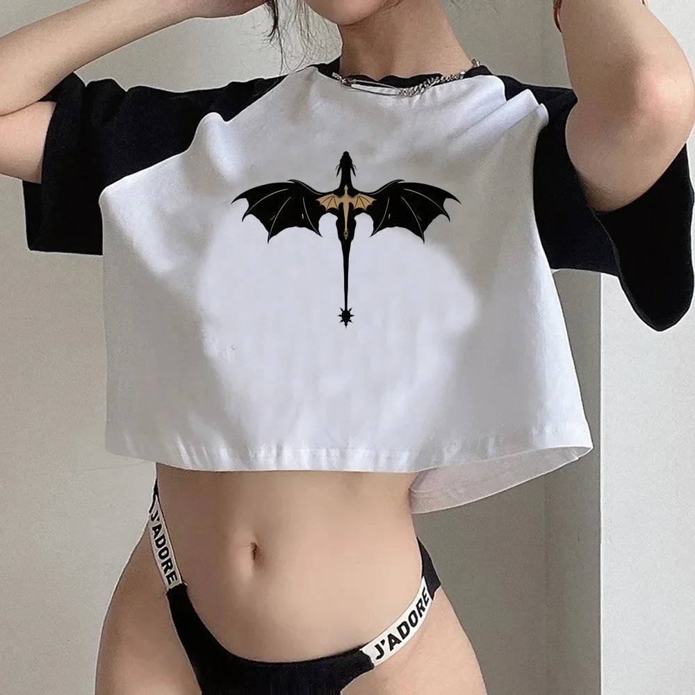 Retro Graphic Print Crop Top