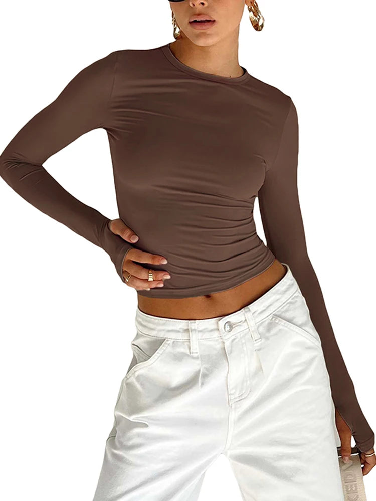 Women's Long Sleeve Crop Top