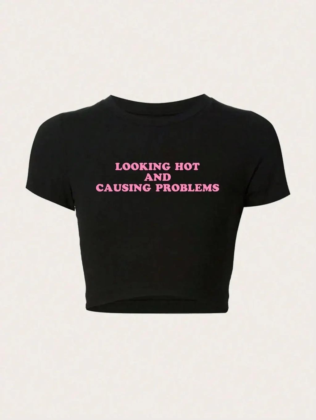 Women's Letter Print Crop T-Shirt