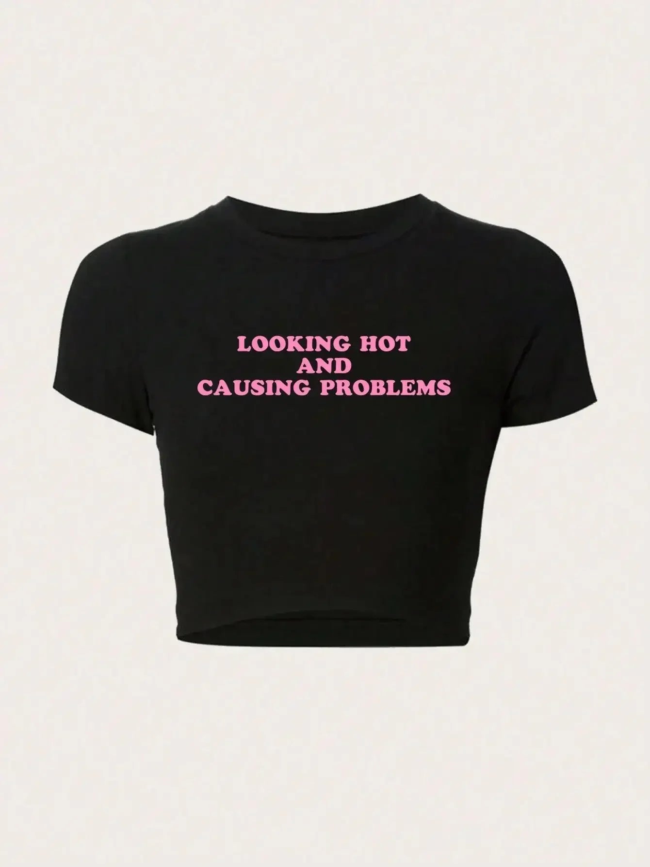 Women's Letter Print Crop T-Shirt