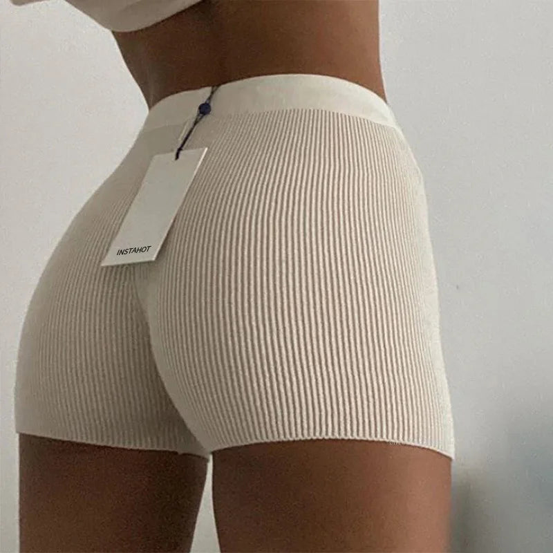 Women's High Waist Cotton Shorts