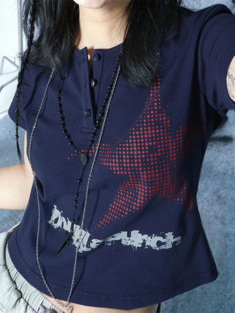 Women's Star Pattern Crop Top