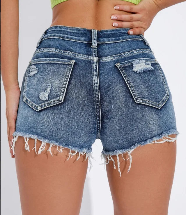 Women's Ripped Denim Shorts