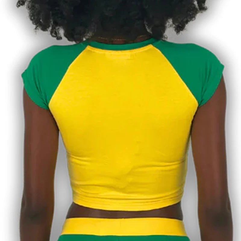 Graphic Embroidery Crop Top
