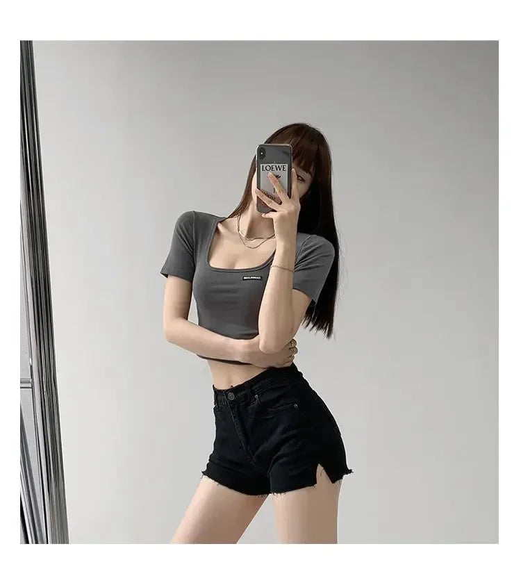 Women's Casual Crop Top T-Shirt