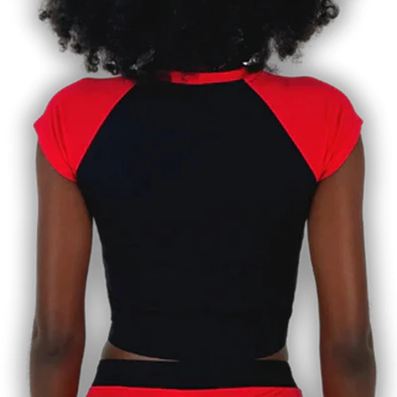 Graphic Embroidery Crop Top