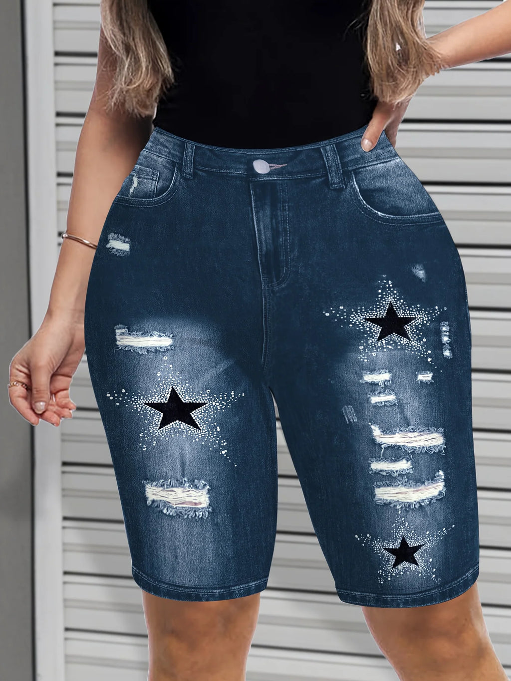 Y2K Star Print Biker Shorts