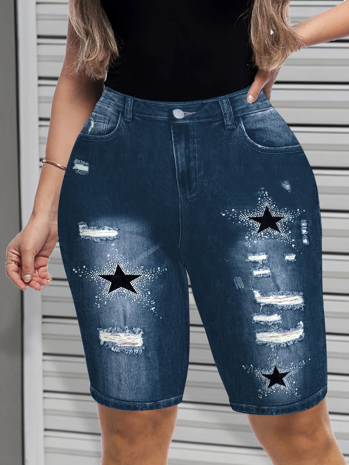 Y2K Star Print Biker Shorts