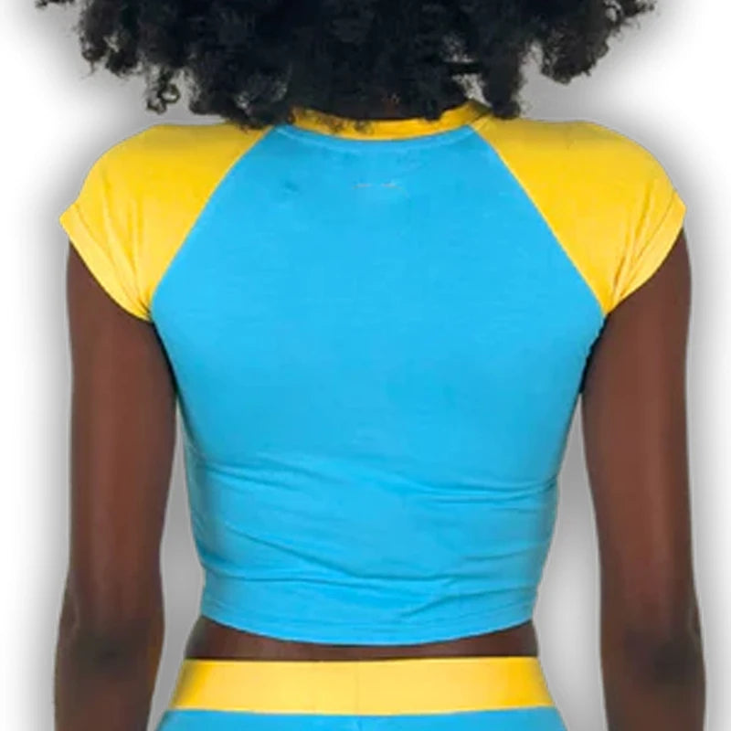 Graphic Embroidery Crop Top