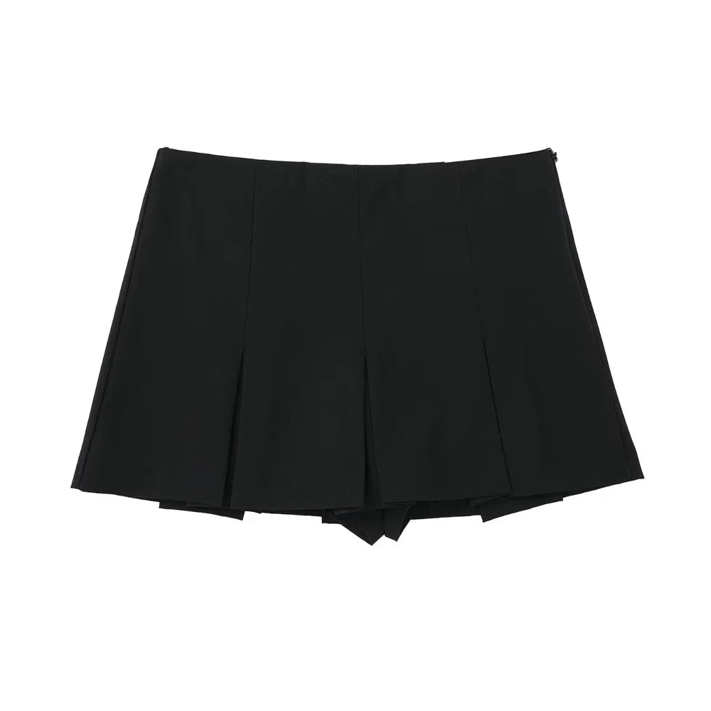 Women's High Waist Pleated Shorts