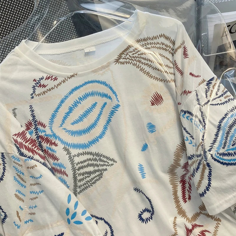 Women's Loose Cotton Graphic T-Shirt