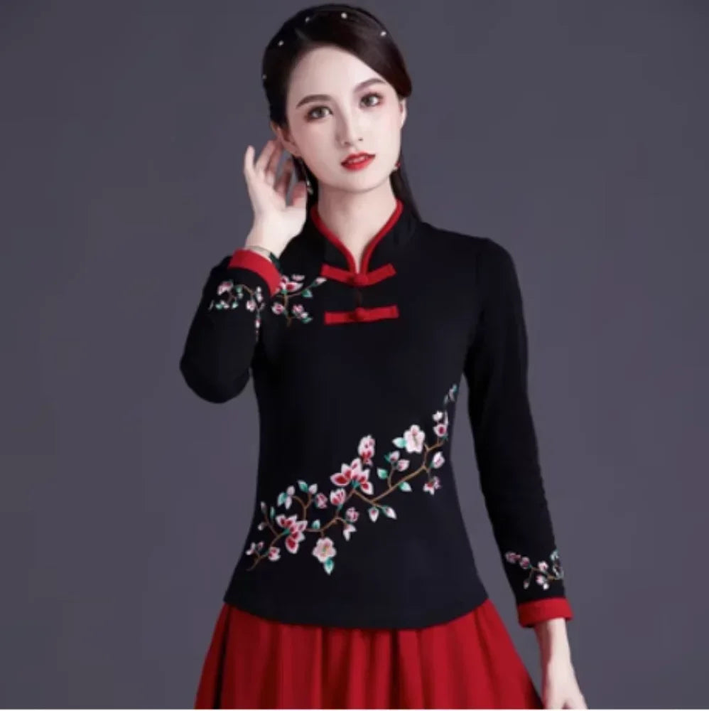 Women's Embroidered Ethnic T-Shirt